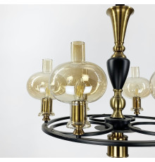 Класична підвісна люстра з 7 янтарними плафонами