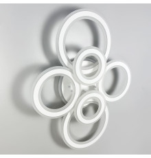 Стельова люстра на 6 кілець у білому корпусі 63×80 см