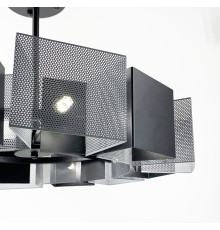 Елегантна чорна люстра із перфорованими кубічними елементами Ø 80 см