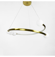 Латунна LED люстра з акриловими кульками Ø 80 см