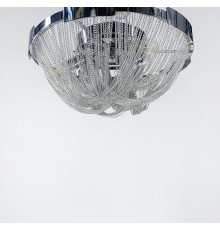 Стельова хромована люстра з переплетеними ланцюжками Ø 50 см