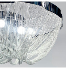 Стельова хромована люстра з переплетеними ланцюжками Ø 60 см