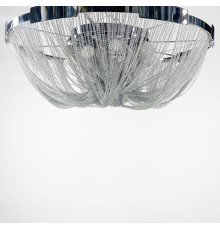 Стельова хромована люстра з переплетеними ланцюжками Ø 70 см