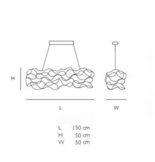 Витончена декоративна люстра у хромованому корпусі 150х50 см