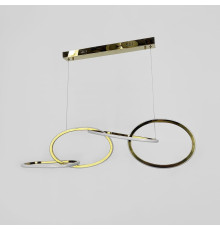 Ефектна видовжена латунна люстра у корпусі 100х25 см