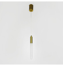Світильник із підвісною матовою паличкою у латунному корпусі 30х3 см