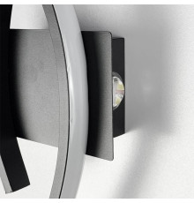 Хвилеподібний настінний чорний світильник у корпусі 90 см