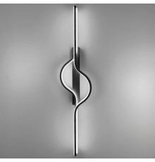 Настінний чорний бра у хвилеподібному корпусі 80 см