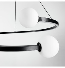 Чорна LED люстра Ring з 2 білими плафонами Ø 50 см