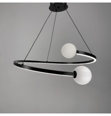 Чорна LED люстра Ring з 2 білими плафонами Ø 80 см