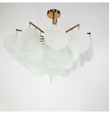 Cтельова люстра в кольорі мідь з скляними пластинами Ø 60 см