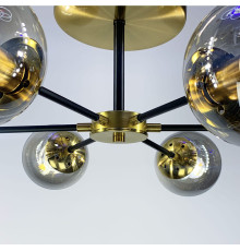 Вінтажний стельовий світильник на 6 графітових плафонів