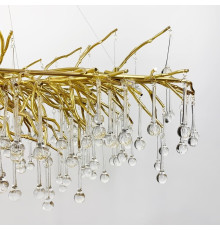 Видовжена підвісна люстра із кришталевими крапельками 160×70 см
