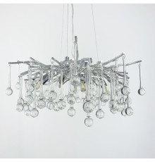 Люстра в корпусі хром зі скляними підвісами Ø60 см