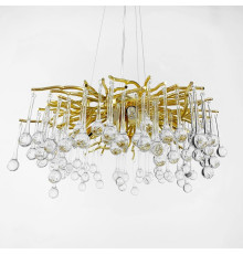 Кругла люстра в корпусі золото зі скляними підвісами Ø 60 см