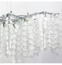 Срібна люстра з білими підвісками у корпусі Ø 100 см