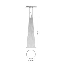 Конусоподібний світильник з чорними вертикалями у чорному корпусі Ø55×192 см
