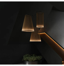 Мінімалістичний світильник у чорному корпусі з червоними нитками Ø37х113 см