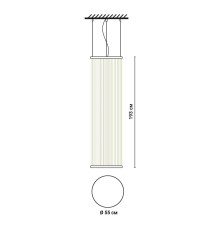 Мінімалістичний світильник у чорному корпусі з білими нитками Ø55х193 см