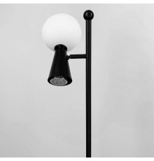 Чорний торшер ABELINA з білим плафоном на два джерела світла