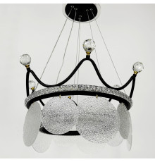 Підвісна чорна люстра у вигляді корони Ø 48 см