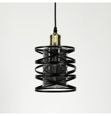 Потрійний підвіс у чорному круглому корпусі з графітовими плафонами