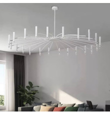 Сучасна біла трубчаста люстра з 9 регулюючими плафонами