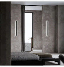 Видовжене чорне бра у металевому корпусі 60 см