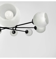 Сучасна плафонна люстра в чорному корпусі на 8 ламп Ø 80 см