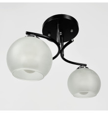 Стельова люстра в чорному корпусі на 2 плафони 40х16 см