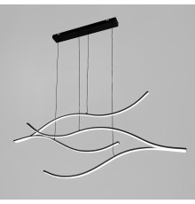 Люстра з легким хвилеподібним корпусом у чорному кольорі 120 см