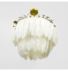 Розкішна золота люстра з пір'ям Ø 55 см