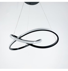 Підвісна LED люстра в чорному корпусі 75х47 см