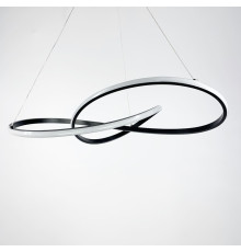 Підвісна LED люстра в чорному корпусі 100х52 см