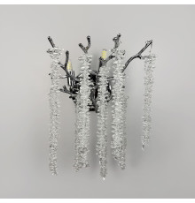 Вишукане срібне бра з кришталевим підвісами 40х30 см