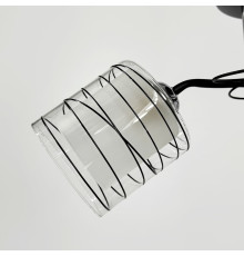 Стельовий чорний світильник на 5 подвійних плафонів Ø 50 см