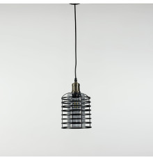 Підвіс в стилі Лофт з графітовим плафоном у чорному корпусі 30х17 см