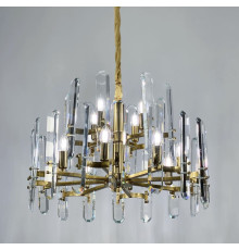 Каскадний підвісний світильник з кришталевими пластинами