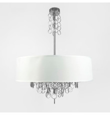 Люстра із серії Curtis в хромі з білим абажуром Ø 60 см