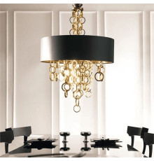 Люстра із серії Curtis в золоті з чорним абажуром Ø 40 см