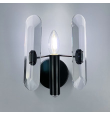 Дизайнерське бра в чорному кольорі з кришталевими пластинами