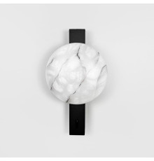 Декоративне бра у чорному корпусі із плафоном під мармур 30х16,5 см