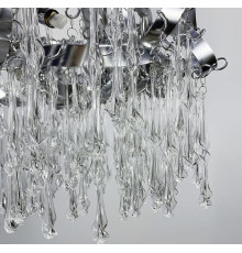 Підвісний світильник в кольорі хром з скляними закрученими підвісами Ø 60 см