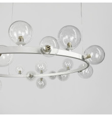 Кільцева люстра з 24 прозорими плафонами у білому корпусі Ø 120 см