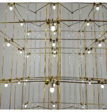 Золота люстра у формі паралелепіпеда 95х60х60 см