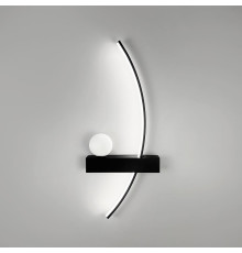 Чорне дугове бра з білим плафоном у правому корпусі 60 см