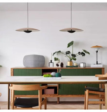 Світильник у чорно-білому корпусі з імітацією дерева Ø 50 см