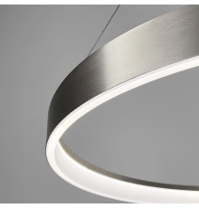 Сучасна кільцева люстра в подвійному сатиновому каркасі Ø 80+60 см