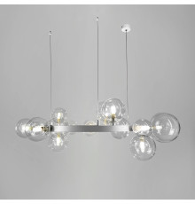 Кільцева люстра з 15 прозорими плафонами у білому корпусі Ø 80 см