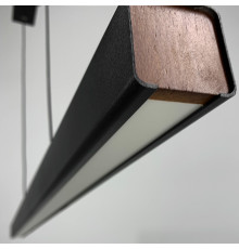 Лінійний чорний мінімалістичний LED світильник у корпусі 120 см